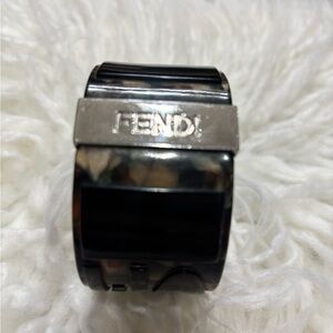 Fendi Tortise shell and Silver cuff